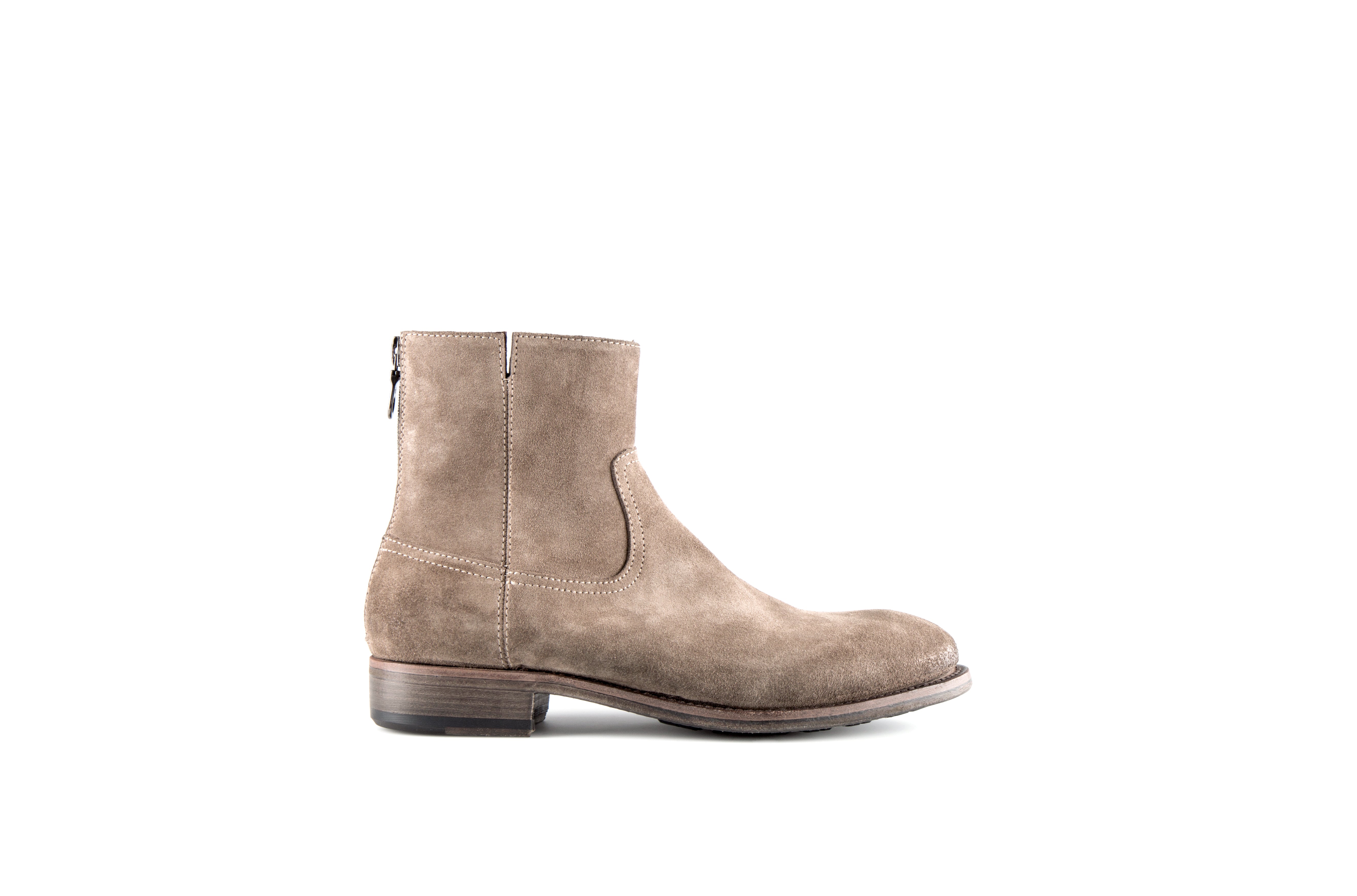 Flame Sand Suede Leather Zipper Boot