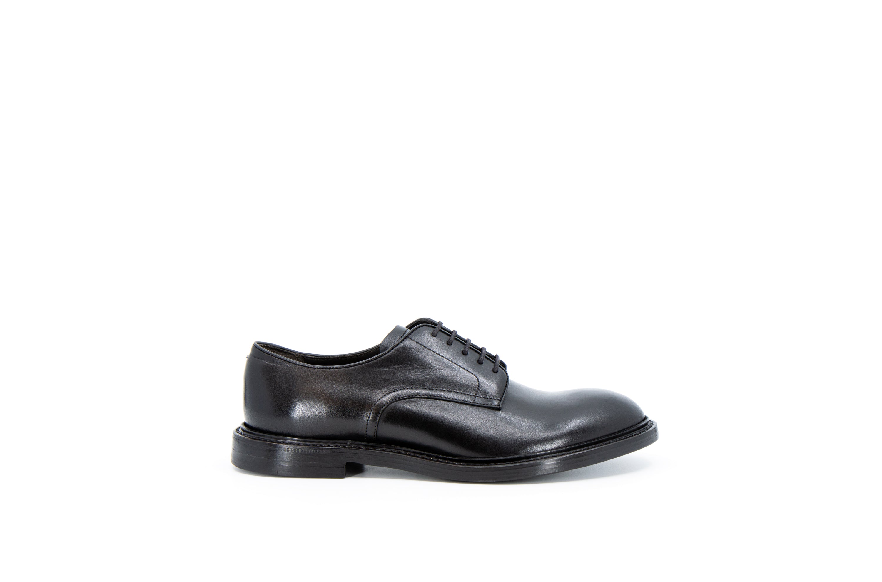 Jermyn Black Derby Cordovan Leather Shoes