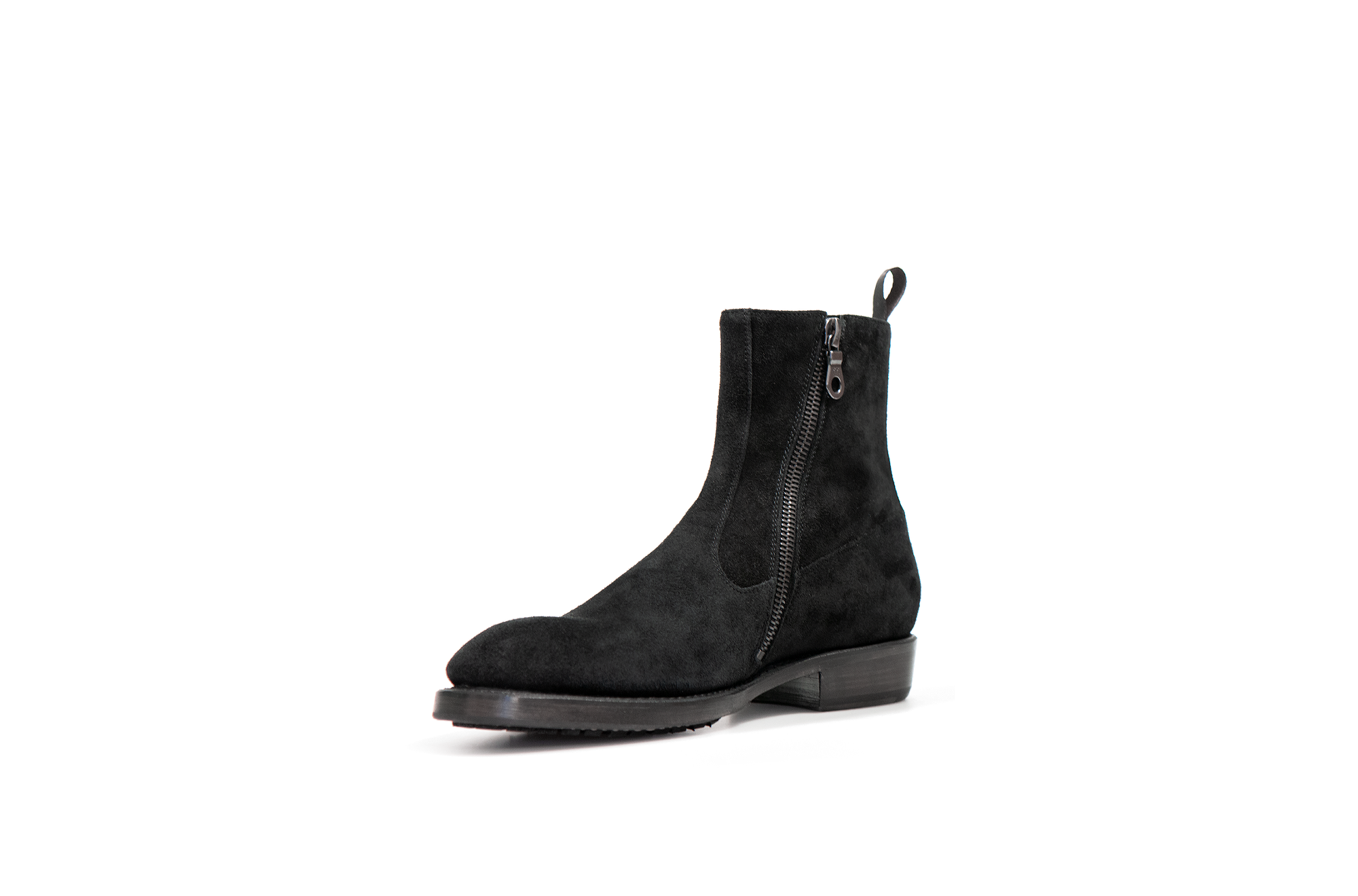 Axwell Black Suede Leather Zipper Boots