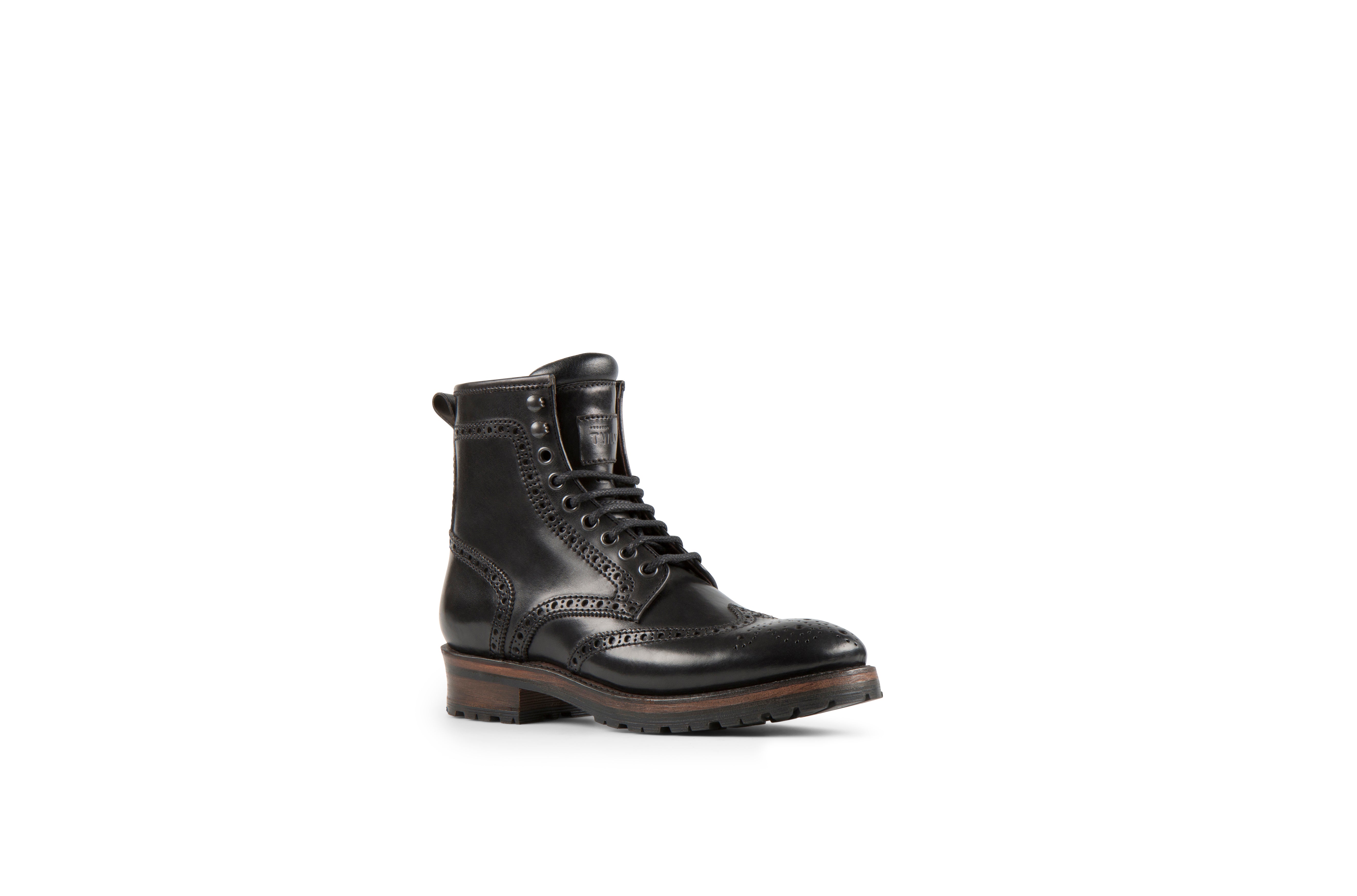Baltimore Black Cordovan Leather Logger Boots