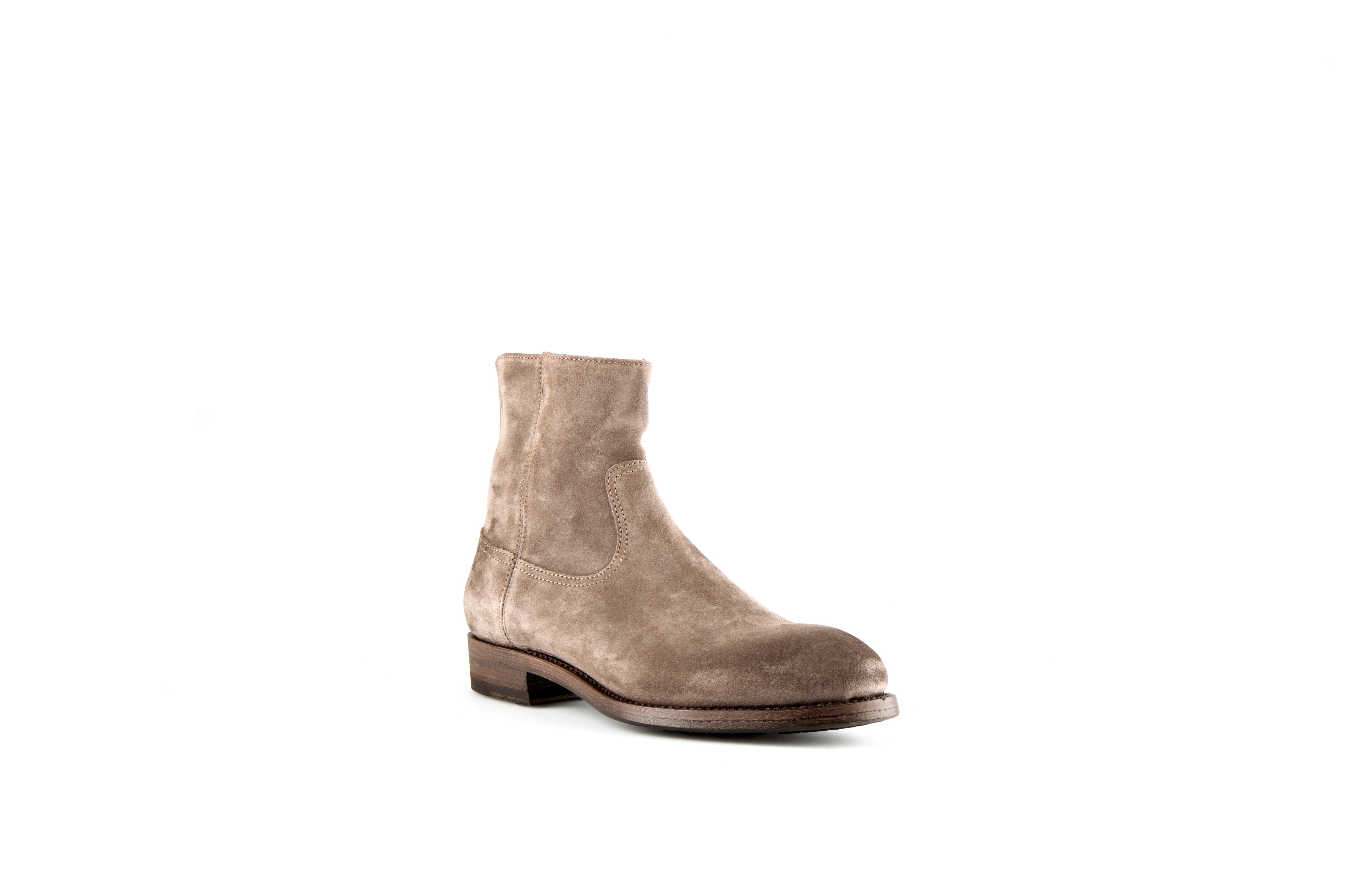 Flame Sand Suede Leather Zipper Boot