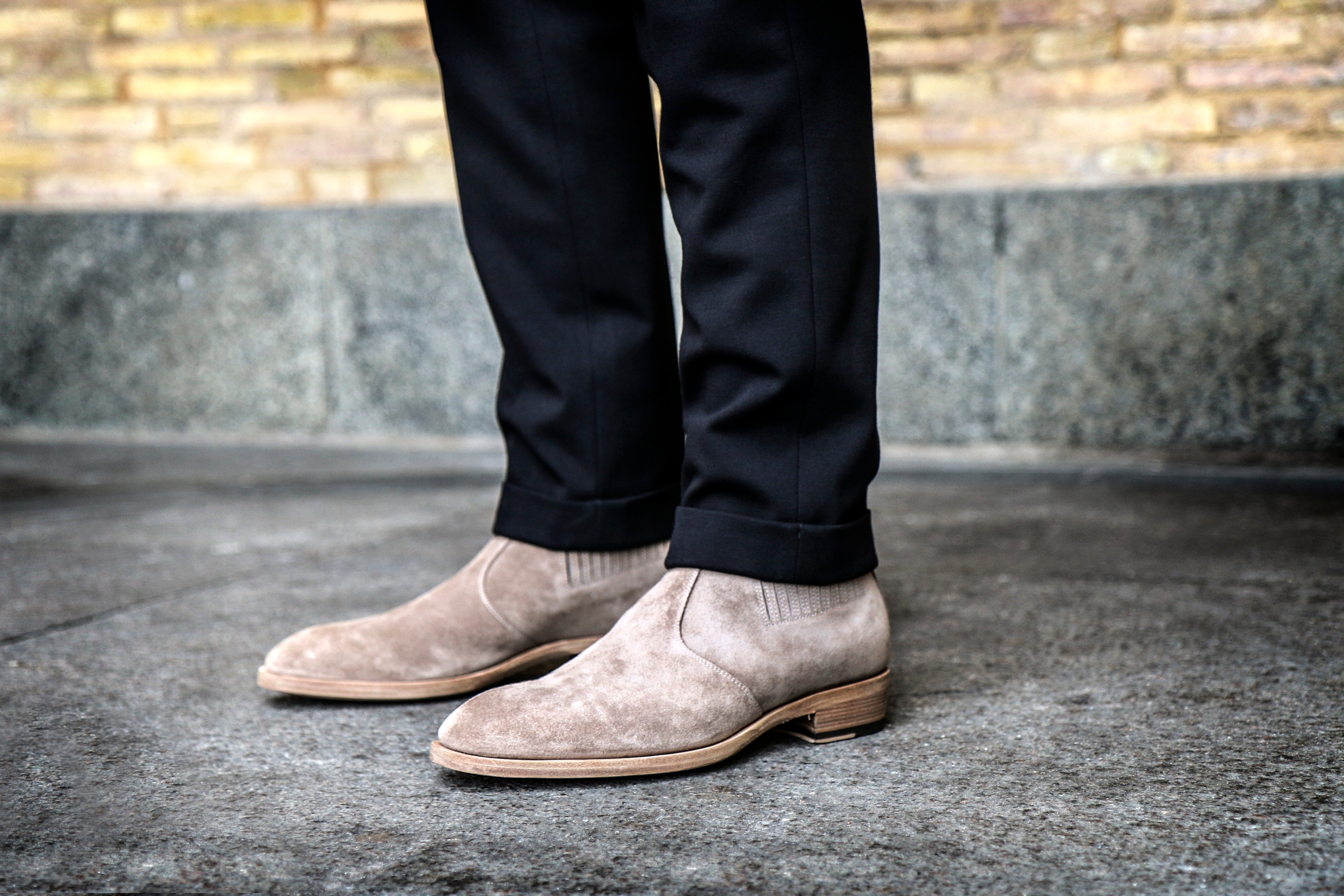 Jay Sand Suede Chelsea Leather Boots