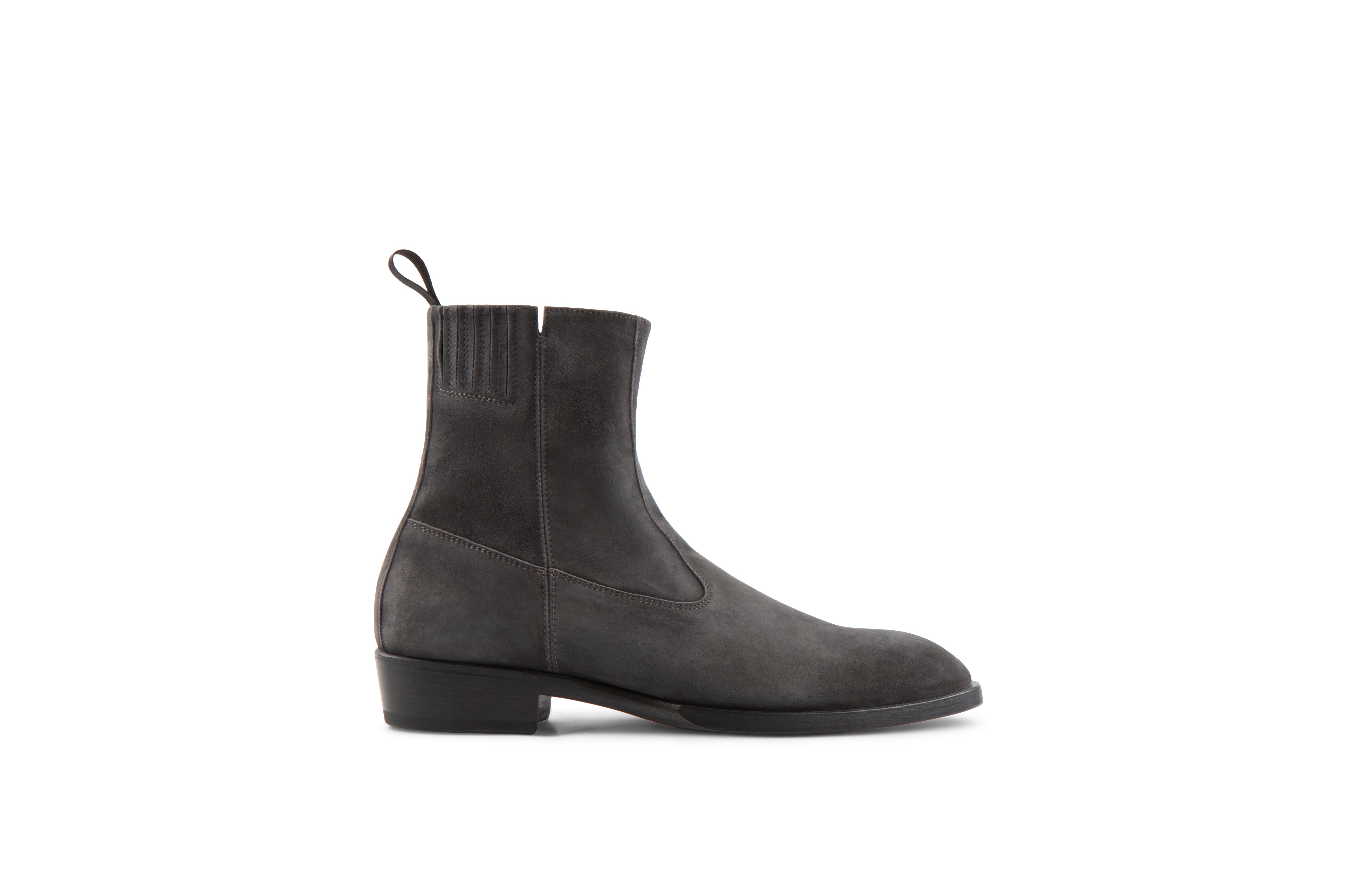 Hellstrom Anthracite Suede Leather Zipper Boots