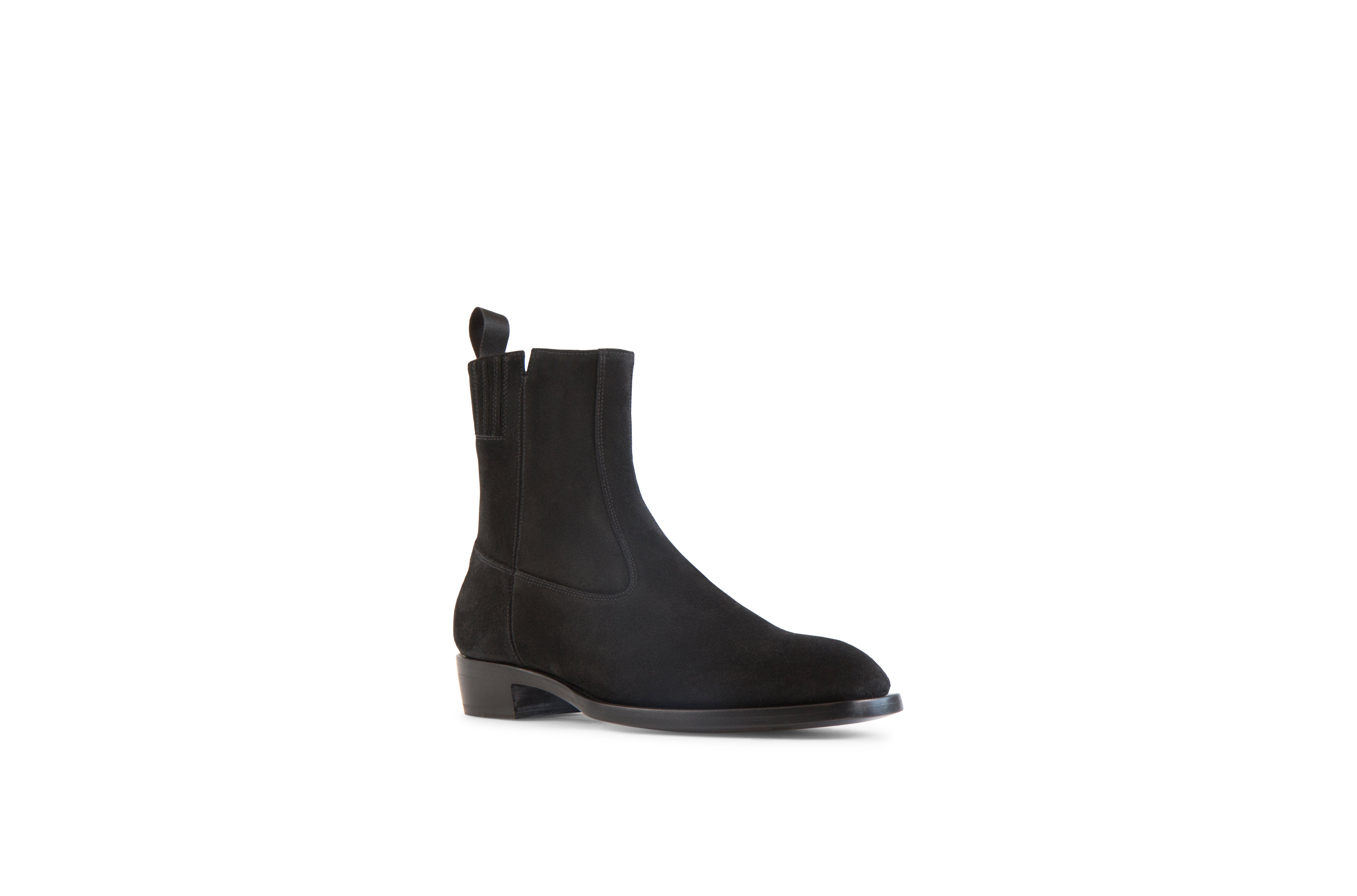 Hellstrom Black Suede Leather Zipper Boots