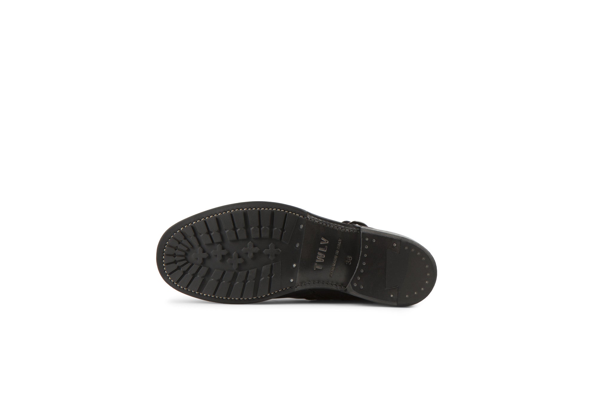 Lowrider Black Washed Calf Leather Rock Boots