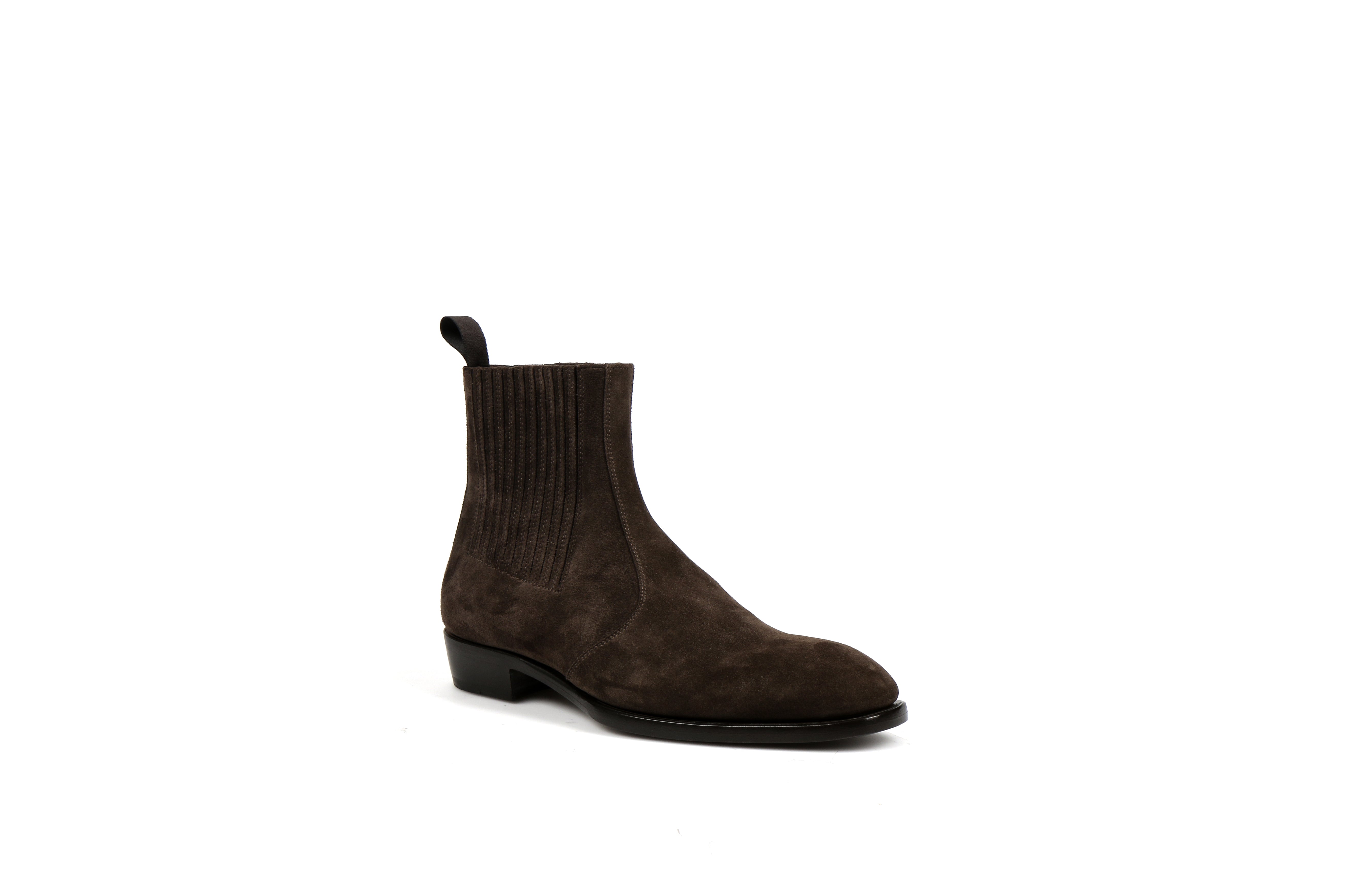 Jay Coffee Suede Leather Zipper Boots